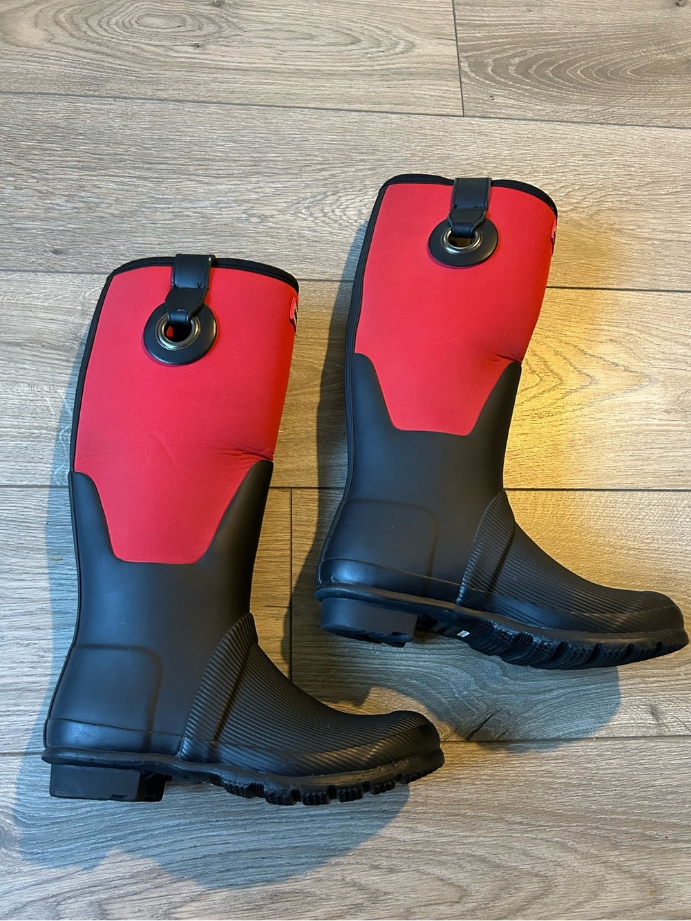 Hunter Rubber / Neoprene Tall Boots Red / Black Size 7